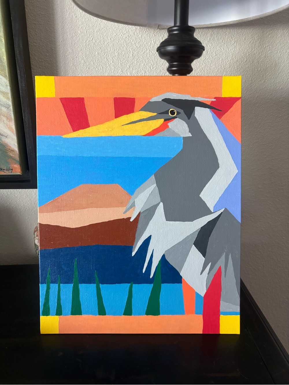 Geometric Heron Painting